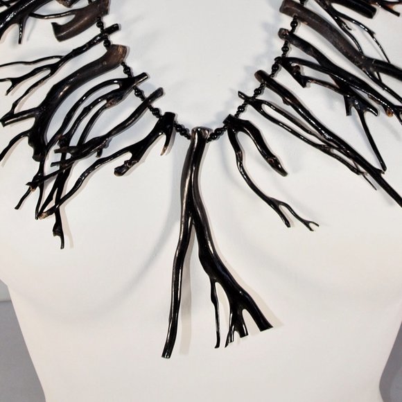 Vintage Natural Hawaiian Branch Black Coral Necklace - Picture 2 of 6